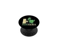 Pianosaurus T-Rex Dinosaur Playing Piano Musician Pianist PopSockets Adhesive PopGrip