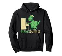 Pianosaurus T-Rex Dinosaur Playing Piano Musician Pianist Pullover Hoodie