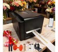 Pianotlbosx Satin Ribbon Printing Machine with Holder+USB/APP+Bluetooth,Upgrade 300 Dpi Digital Ribbon Printer Thermal Label Printer Foil Stamping Printing Machine, Support Multiple Languages (T4301)