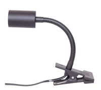 Pianta Grow Light Clip On Bulb Holder - Mains Powered Heavy Lamp Flexible Gooseneck Holder, Shelf Clamp, Table Cable Plug Socket, Spotlight Clip-On Desk, Clamp-On (Black)