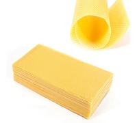 PIAOCAIYIN 30pcs Honeycomb Beeswax Sheets, 7.7 * 16.3" Wax Frames Beekeeping Foundation, Bee Hive Foundation Sheets, Honey Bee Hive Tool for Beekeepers, Yellow