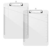 Piasoenc 2 Pack Plastic Clipboards, Translucent Clip Board with Low Profile, Office Supply, School Supplies, Letter Size 12.5 x 9 Inches,Clear
