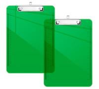 Piasoenc 2 Pack Plastic Clipboards, Translucent Clip Board with Low Profile, Office Supply, School Supplies, Letter Size 12.5 x 9 Inches,Green