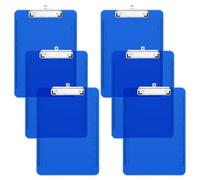 Piasoenc 6 Pack Plastic Clipboards, Translucent Clip Board with Low Profile, Office Supply, School Supplies, Letter Size 12.5 x 9 Inches,Blue
