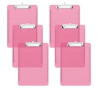 Piasoenc 6 Pack Plastic Clipboards, Translucent Clip Board with Low Profile, Office Supply, School Supplies, Letter Size 12.5 x 9 Inches,Pink