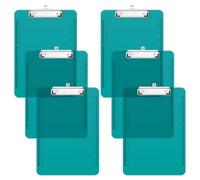 Piasoenc 6 Pack Plastic Clipboards, Translucent Clip Board with Low Profile, Office Supply, School Supplies, Letter Size 12.5 x 9 Inches,Teal