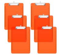 Piasoenc 6 Pack Plastic Clipboards, Translucent Clip Board with Low Profile, Office Supply, School Supplies, Letter Size 12.5 x 9 Inches,Orange