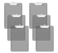 Piasoenc 6 Pack Plastic Clipboards, Translucent Clip Board with Low Profile, Office Supply, School Supplies, Letter Size 12.5 x 9 Inches,Grey