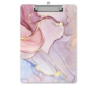 Piasoenc Plastic Clipboard, Cute Decorative Clip Board, 9 x 12.5 in, A4 Standard Office Clip Boards for Nurses, Students, Office, Pink Purple