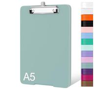 Piasoenc Small Clipboard with Storage, A5 Organization Box with Pen Holder, Plastic Clipboard with Low Profile Clip for Nurses, Teachers, Teal