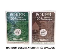 Piatnik 100% Plastic Poker Playing Cards Deck, Random Green or Brown