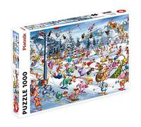 Piatnik Ruyer Christmas Skiing 1000 Piece Jigsaw Puzzle - Festive Winter Wonderland Puzzle with Humorous Artwork - Fun & Challenging