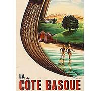 Piaubert Cote Basque Railway Travel Advert Art Print Canvas Premium Wall Decor Poster Mural
