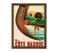 Piaubert Cote Basque Railway Travel Advert Large Framed Art Print Poster Wall Decor 18x24 in