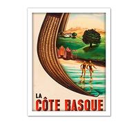 Piaubert Cote Basque Railway Travel Advert Large Framed Art Print Poster Wall Decor 18x24 in