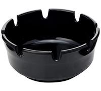 PIAZZA 6 x Plastic Round Design Outdoor Ashtray 10 cm - Table Ashtrays for Cigarettes and Cigars Suitable for Home, Garden, Bar, Restaurant, Hotel - Black [6 Pieces] (5041006)