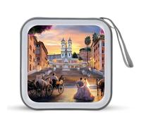 Piazza Di Spagna Trendy CD Case Hard Plastic Portable DVD Storage Binder Wallet for Car Home Office
