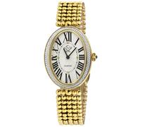 Piazza Navona Women's Gold Case, Silver/White Dial, Gold Beaded Bracelet Watch GV2 Gold One Size