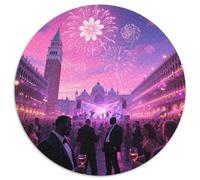 Piazza San Marco（2） 1000 Piece Jigsaw Puzzles Round Puzzle Difficult Challenge for Adults Kids 14+ Family Game Impossible Puzzle for Home Decoration 1000pcs (67.5x67.5cm)