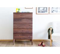 PIB 5-drawer walnut brown chest, Scandinavian style, 70x45x118 cm, elegant and functional design