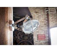 PIB Adjustable silver metal spotlight, industrial style, 20x9x22 cm, chic maritime look, fine details