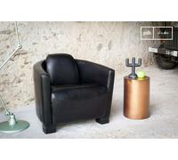 PIB Black leather armchair Red Baron