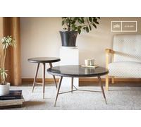 PIB Black marble coffee table, Scandinavian style, 75x75x40cm, stackable design, vintage elegance, exceptional finishes