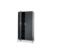 PIB Black metal wardrobe, Scandinavian style, storage, 98x48x200 cm, elegant geometric design