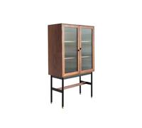 PIB Fluted glass and walnut display case Velina