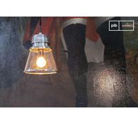 PIB Glass pendant light, silver metal, industrial style, 16x16x18cm, sl nd elegant design