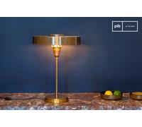 PIB Golden brass table lamp, industrial style, 38x38x45cm, perfect for office or workspace