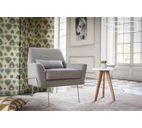 PIB Grey fabric lounge chair, Scandinavian style, 82x79x85 cm, vintage design with golden legs