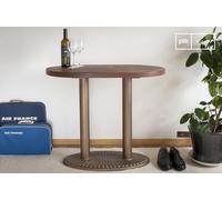 PIB Oval brown wooden console, Scandinavian style, 45x91x77 cm, art-deco elegance