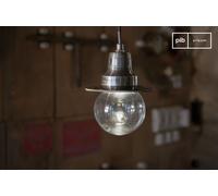 PIB Silver metal pendant lamp, industrial style, 14x14x16 cm, vintage elegance, spherical globe