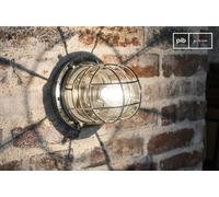 PIB Silver ship wall lamp , industrial style, 18x18x16 cm, lighthouse-inspired design, rounded grille