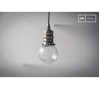 PIB Small silver metal pendant, industrial style, 10x10x18 cm, discreet chic design, wavy lines