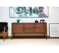 PIB Walnut brown buffet, Scandinavian style, with storage, 160x45x80 cm, elegant and practical furniture