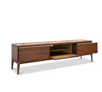 PIB Walnut TV stand, Scandinavian style, 200x45x55cm, with storage, mid-20th century design, harmonious lines