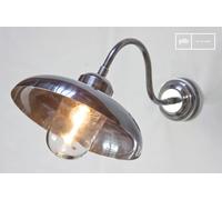 PIB Waterproof goose neck wall light in silver metal, industrial style, 30x58x30 cm, suitable for indoor/outdoor