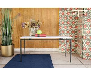 PIB White marble coffee table, Scandinavian style, 85x40x44 cm, rectangular art-deco design