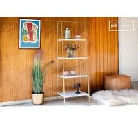 PIB White marble shelf with four tiers, Scandinavian style, 61x45x181 cm, elegant and bright design