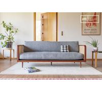PIB Wooden and caning sofa, 3 seats, Scandinavian style, 190x83x73 cm, unique design inspired by the 20s and 50s