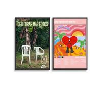 PIBDBZCT 2 PCS Bad Bunny Music Album Cover Poster Wall Art Canvas Posters 16x24inch(40x60cm) Style-6