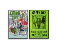 PIBDBZCT 2 PCS Green Poster Day Rock Band Music Album Retro Vintage Cover Wall Art Canvas Posters 08x12inch(20x30cm) Style-3