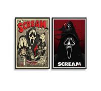 PIBDBZCT 2 PCS Scream Vintage Movie Poster Wall Art Canvas Posters Room Decorative Aesthetic Poster 24x36inch(60x90cm) Style-3