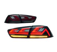 Pibid 2PCs Car Tail Light Assembly For Lancer 2008-2018 Brake Turning Signal Reverse Rear Tail Light Lamps Lens(2008-18 black mirror)
