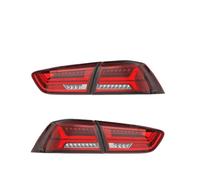 Pibid LED Tail Lights For Lancer For EVO 208-2017 Reverse Brake Turning Signal Car Rear Light Assembly Rear Tail Light Lamps Lens(Red clear)