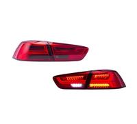 Pibid LED Tail Lights For Lancer For EVO 208-2017 Reverse Brake Turning Signal Car Rear Light Assembly Rear Tail Light Lamps Lens(Red Black)