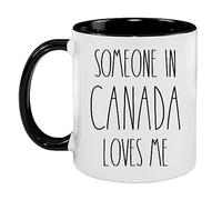 PIBONTO 11 Oz Canada Mug Valentine Long Distance Gift for Boyfriend Miss You Gifts Girlfriend Coffee Cup Sister Moving Away, Best Friend Moving Someone in Canada Loves Me Thinking of You Missing You