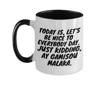PIBONTO 11 Oz Greek Malaka Mug for Him Men Humorous Phrase Ay Gamisou Two Tone Ceramic 11oz Coffee Or Tea Cup